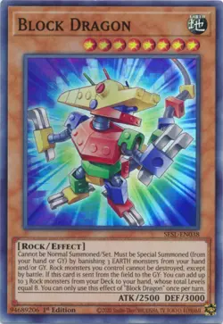 Block Dragon - SESL-EN038 - Super Rare - 1st Edition NM Yugioh Secret Slayers - - Image 1
