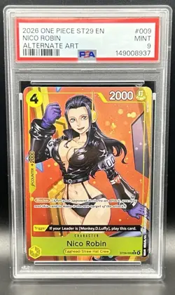 One Piece Nico Robin ST29-009 Full Art Foil Eng PSA 9 - Image 1