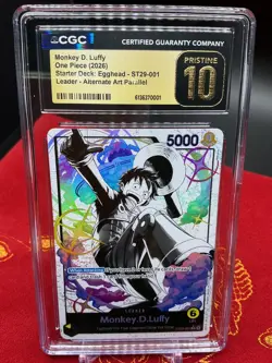 Monkey.D.Luffy ST29-001 Parallel One Piece Starter Deck Egghead CGC 10 Pristine - Image 1