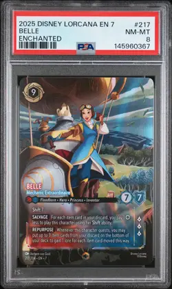 2025 Disney Lorcana EN 7-Archazia's Island Belle PSA 8 #217 - Image 1