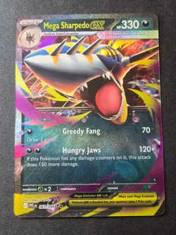 Mega Sharpedo ex 061/094 NM Phantasmal Flames Double Rare Pokemon - Image 1