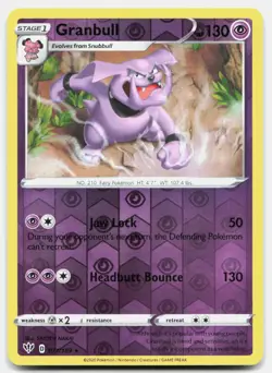 Granbull Reverse Holo 071/189 Rare Darkness Ablaze Pokemon Near Mint - Image 1