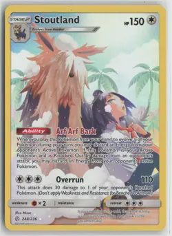 Stoutland 248/236 Secret Rare Cosmic Eclipse Pokemon NM - Image 1
