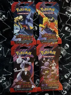 Destined Rivals Sleeved Booster Packs FULL PACK ART SET Pokemon SEALED Set Of 4 - Image 1