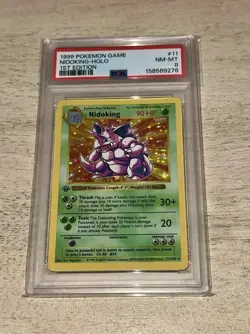 1999 Pokemon Nidoking 1st Edition Shadowless Holo PSA 8 Base Set #11 Rare - Image 1