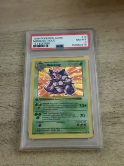 1999 Pokemon Nidoking 1st Edition Shadowless Holo PSA 8 Base Set #11 Rare - Image 2