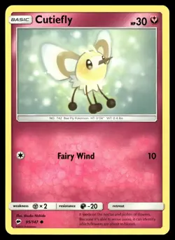 Cutiefly 95/147 Common Burning Shadows Pokemon Near Mint - Image 1