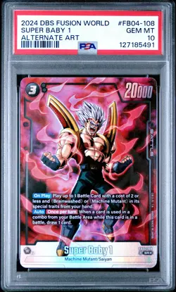 2024 DRAGON BALL SUPER CARD GAME FUSION WORLD ULTRA LIMIT SUPER BABY 1 PSA 10 - Image 1
