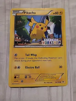 2016 Pokemon TCG Pikachu Build-A-Bear Workshop Stamped 20/108 Promo Card - Image 1