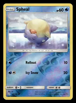 Spheal 49/236 Reverse Holo S&M Cosmic Eclipse Pokemon Card - Image 1
