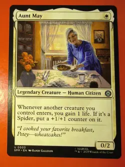 MTG, MAGIC, SPM, AUNT MAY, 0003, REGULAR FINISH, NM, UNCOMMON - Image 1