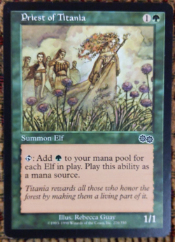 Priest of Titania | MTG Urza’s Saga | NM | Elf Creature | - Image 1