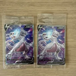 Pokemon SWSH229 Mewtwo v Black Star Promo Card Sealed x2 - Image 1
