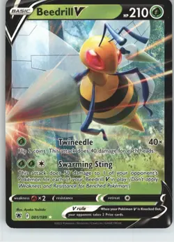 Beedrill V 001/189 Holo V Rare Astral Radiance Pokemon Near Mint - Image 1
