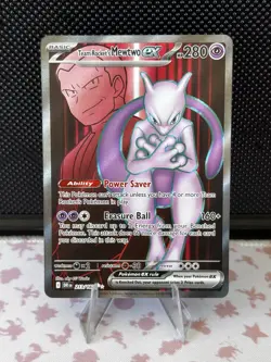 Pokemon TCG Team Rocket's Mewtwo ex 213/182 SV10 Destined Rivals UR Holo - Image 1