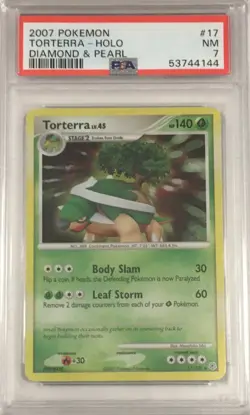 2007 Pokemon Diamond & Pearl PSA 7 Torterra RARE HOLO #17 FRESH GRADE - Image 1