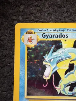 Pokemon TCG Base Set Gyarados 6/102 Holo Rare English 1999 100 HP Arita - Image 2