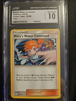 Misty's Water Command Hidden Fates 63/68 Holo Rare CGC 10 English Pokemon TCG - Image 1