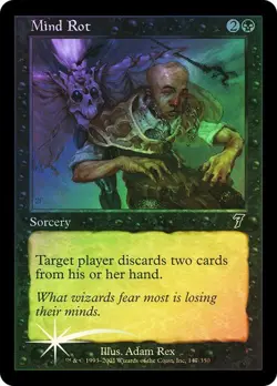 7th Edition MTG FOIL Mind Rot Magic - Image 1