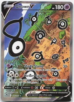 Unown V 177/195 Ultra Rare Silver Tempest Pokemon Near Mint - Image 1
