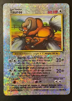 Pokemon Tauros 8/110 Reverse Holo Legendary Collection MP Vintage Rare 2002 - Image 3