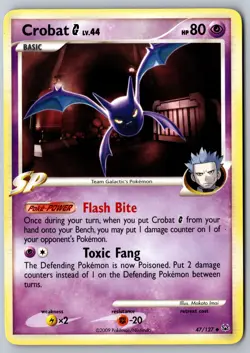 Pokemon: Crobat G Uncommon Platinum 47/127 LP+ - Image 1