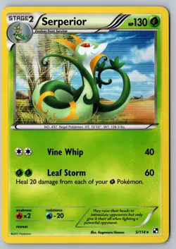 Pokemon: Serperior (5) Holo Holo Rare Black and White 5/114 LP - Image 1