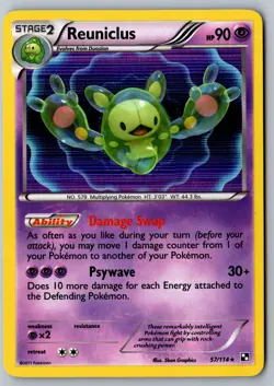 Pokemon: Reuniclus Holo Holo Rare Black and White 57/114 LP - Image 1