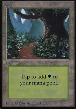 MTG magic cards 1x Forest version B Alpha Light Play, English - Image 1