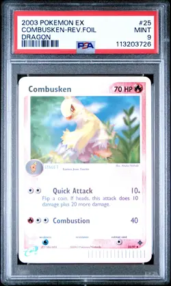 2003 POKEMON EX DRAGON #25 COMBUSKEN-REVERSE FOIL PSA 9 - Image 1