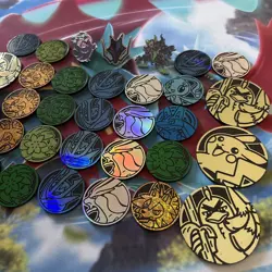 Pokemon TCG Coins + Pins X30 Job Lot Mixed Bundle | Pikachu | Shaymin | Suicune - Image 3