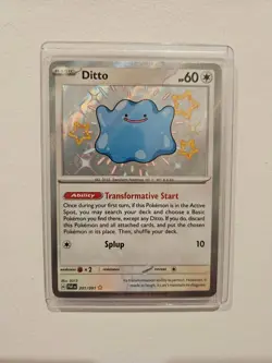 Shiny Rare Ditto #201 2024 Paldean Fates Pokemon 201/091 NM/M - Image 1