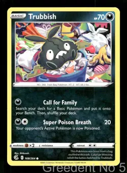 Trubbish 168/264 Common Fusion Strike Pokemon Lightly Played - Image 1