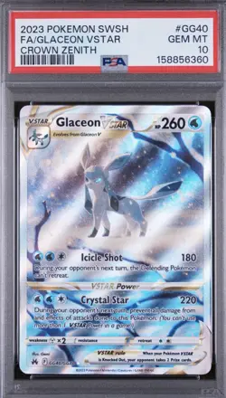 PSA 10 - Pokemon 2023 Crown Zenith Galarian Gallery Glaceon VSTAR GG40/GG70 - Image 2