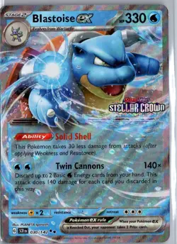 Blastoise ex 30/142 Double Rare Stellar Crown Pokemon Near Mint - Image 1