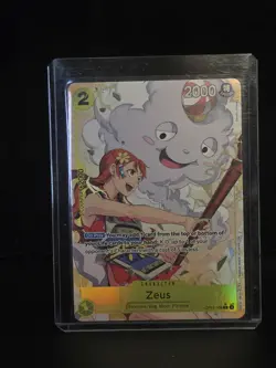 Zeus OP11-106 Rare (Parallel) A Fist of Divine Speed ONE PIECE Card ALT ART ENG - Image 1