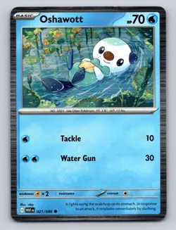 Oshawott - 021/086 Common White Flare Pokemon Holo - NM! - Image 1