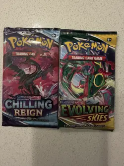 Pokemon TCG Chilling Reign + Evolving Skies English Booster 2 Packs - Image 1