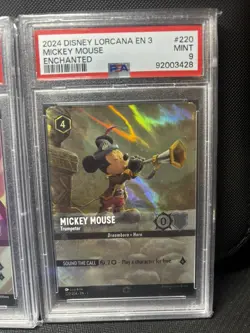 Lorcana Enchanted Lot - 3 cards PSA 9 - Hades , Mickey Sorcerer , Trumpeter - Image 5