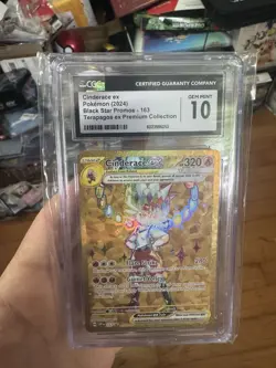 CGC 10 GEM MINT Cinderace Ex SVP163 SVP 163 Gold FULL ART PROMO Pokemon Card - Image 1