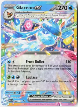 GLACEON EX 026/131 HOLO DOUBLE RARE PRISMATIC EVOLUTIONS POKEMON NM - Image 1