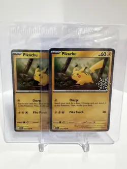 SEALED (set of 2) Pokemon Pikachu Holiday Snowflake Stamp 025/165 - Image 1