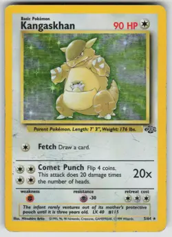Kangaskhan 5/64 Holo Rare Jungle Pokemon Damaged - Image 1