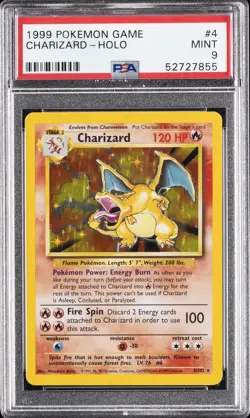 1999 POKEMON GAME #4 CHARIZARD-HOLO PSA 9 - Image 1