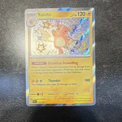 Pokemon TCG Raichu Shiny Rare Holo 120HP SV Paldean Fates 132/091 ENG - Image 1