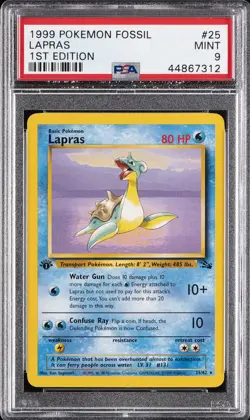 1999 POKEMON FOSSIL 1ST EDITION #25 LAPRAS PSA 9 - Image 1
