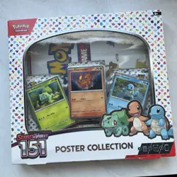 Pokemon 151 Poster Collection Bulbasaur, Charmander, Squirtle 3 Card Set - Image 1