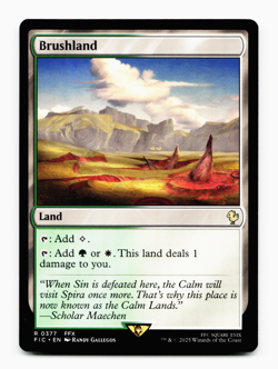 Brushland [Commander: Final Fantasy] MTG Magic R - Pain Land 🌳⚪ - Image 1