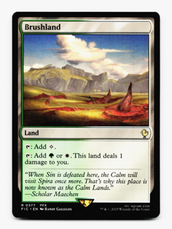 Brushland [Commander: Final Fantasy] MTG Magic R - Pain Land 🌳⚪ - Image 3