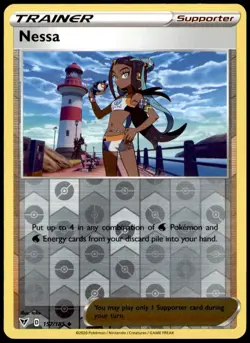 Nessa 157/185 Uncommon Vivid Voltage Pokemon Reverse Holo Near Mint - Image 1